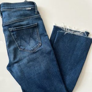 MOTHER The Insider High Waist Crop Step Fray Jeans